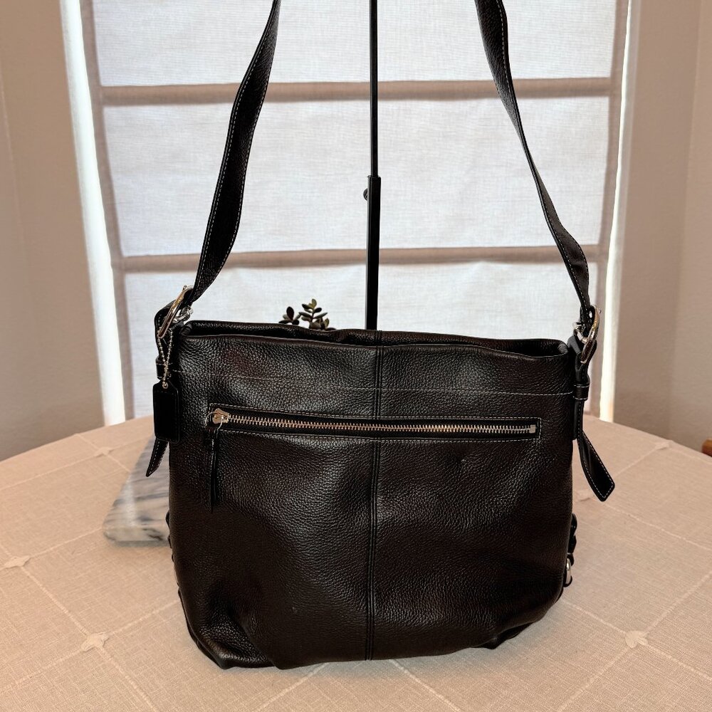 Coach Duffle Shoulder or Crossbody Bag - Black Pebbled Leather